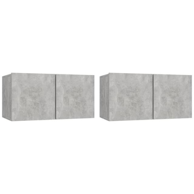 Berkfield Home Hanging TV Cabinets 2 pcs Concrete Grey 60x30x30 cm - Size: 60 x 30 x 30 cm - image 1