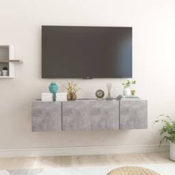 Berkfield Home Hanging TV Cabinets 2 pcs Concrete Grey 60x30x30 cm - Size: 60 x 30 x 30 cm - thumbnail 2