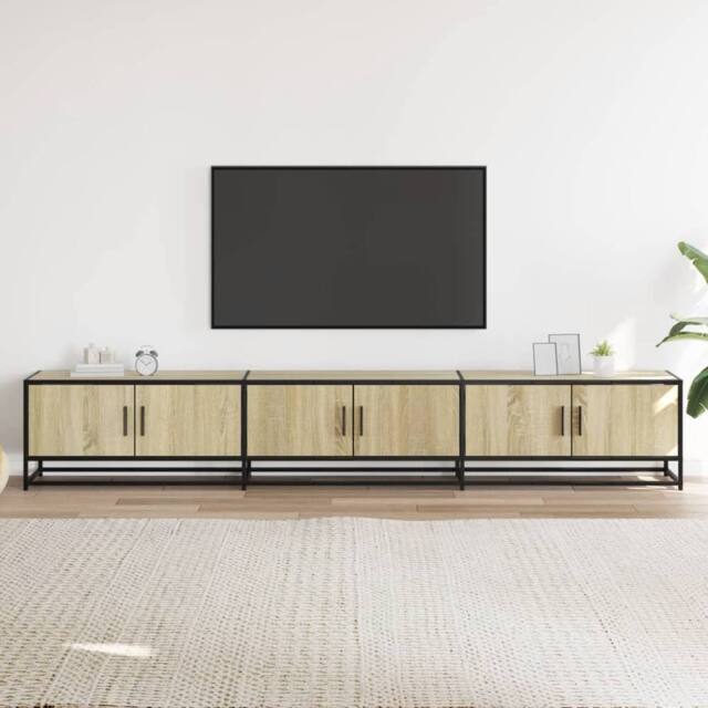 Berkfield Home TV Cabinet Sonoma Oak 240x35x41 cm Engineered Wood in Light Tan - Size: 240 x 35 x 41 cm - image 1