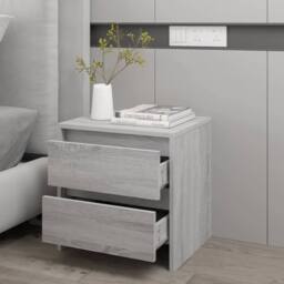 Berkfield Home Bedside Cabinet Grey Sonoma 45x34.5x44.5 cm Engineered Wood - thumbnail 7