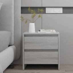 Berkfield Home Bedside Cabinet Grey Sonoma 45x34.5x44.5 cm Engineered Wood - thumbnail 2