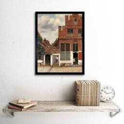 "Artery8 Vermeer View Of Houses In Delft The Little Street Framed Art Print in Brown - Size: W12"" x H16""" - thumbnail 2