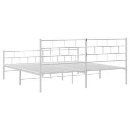 Berkfield Home Metal Bed Frame with Headboard & Footboard White 200x200 cm - thumbnail 7