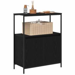 Berkfield Home Bathroom Cabinet with Shelves Black Oak 76.5x35x95 cm - thumbnail 4