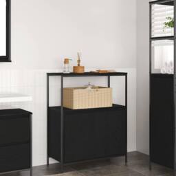 Berkfield Home Bathroom Cabinet with Shelves Black Oak 76.5x35x95 cm - thumbnail 2