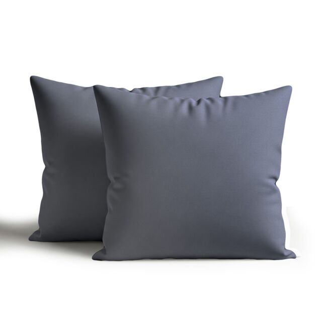 Snug City Waterproof Outdoor Garden Patio Cushion Cover & Inner Square Pack Of 2 in Dark Grey - Size: 60 cm x 60 cm - image 1