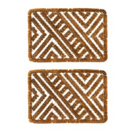 Nicola Spring Coir Scraper Door Mats - 60 x 40cm - Set of 2 in Brown - Size: 40 cm x 60 cm - thumbnail 1
