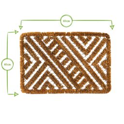 Nicola Spring Coir Scraper Door Mats - 60 x 40cm - Set of 2 in Brown - Size: 40 cm x 60 cm - thumbnail 4