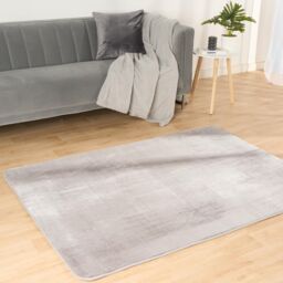 OHS Filled Microplush Rug Large Area Mat Carpet Living Room in Silver - Size: 160 cm x 230 cm - thumbnail 1