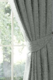 Appletree 'Worcester' Pair of Pencil Pleat Curtains With Tie-Backs in Green - Size: 168 cm width x 183 cm drop - thumbnail 3