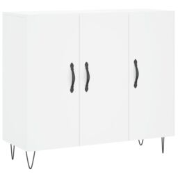 Berkfield Home Sideboard White 90x34x80 cm Engineered Wood - Size: 90 x 34 x 80 cm - thumbnail 2