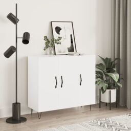 Berkfield Home Sideboard White 90x34x80 cm Engineered Wood - Size: 90 x 34 x 80 cm - thumbnail 1