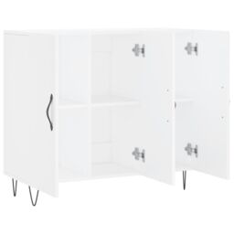 Berkfield Home Sideboard White 90x34x80 cm Engineered Wood - Size: 90 x 34 x 80 cm - thumbnail 5