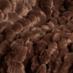 OHS Thick Waffle Faux Fur Soft Fleece Throw Warm Blanket in Chocolate - Size: 125 cm x 150 cm - thumbnail 3