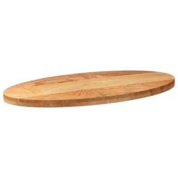 Berkfield Home Table Top Light Brown 100x50x4 cm Solid Wood Oak Oval - Size: 100 x 50 x 4 cm - thumbnail 4