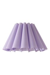 ValueLights Lauren Fabric Pleated Scallop Edge Tapered Lamp Shade with LED Bulb in Lilac - thumbnail 6