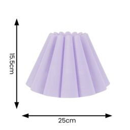 ValueLights Lauren Fabric Pleated Scallop Edge Tapered Lamp Shade with LED Bulb in Lilac - thumbnail 7
