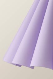 ValueLights Lauren Fabric Pleated Scallop Edge Tapered Lamp Shade with LED Bulb in Lilac - thumbnail 5