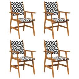 Berkfield Home Garden Chairs 4 pcs Solid Acacia Wood in Brown - thumbnail 1