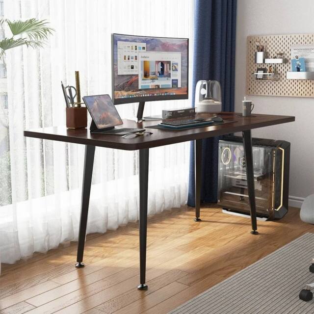 EONLION 1 Set Industrial Steel Table Base in Black - Size: 100 cm - image 1