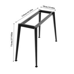 EONLION 1 Set Industrial Steel Table Base in Black - Size: 100 cm - thumbnail 2