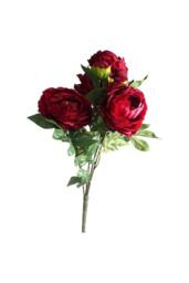 KDMD Peony Bush Burgundy Artificial Flowers - thumbnail 4