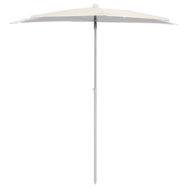 Berkfield Home Durable Garden Half Parasol with Pole 180x90 cm Sand in Beige - image 1