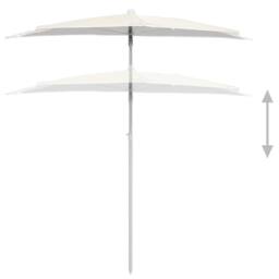 Berkfield Home Durable Garden Half Parasol with Pole 180x90 cm Sand in Beige - thumbnail 4