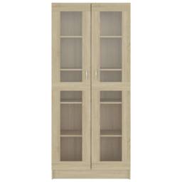 Berkfield Home Vitrine Cabinet Sonoma Oak 82.5x30.5x185.5 cm Engineered Wood in Light Brown - thumbnail 5