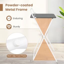 Costway 60CM Folding Computer Desk Compact Home Office Writing Desk in Grey - thumbnail 6