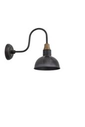 Industville Swan Neck Dome Wall Light, 8 Inch, Pewter, Pewter Holder in Dark Grey - thumbnail 2