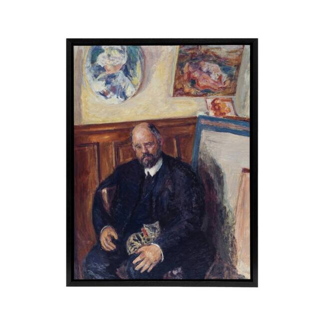 "Artery8 Ambroise Vollard Portrait with a Cat Bonnard Black Framed Canvas Art - Size: W12"" x H16""" - image 1
