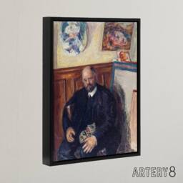"Artery8 Ambroise Vollard Portrait with a Cat Bonnard Black Framed Canvas Art - Size: W12"" x H16""" - thumbnail 2