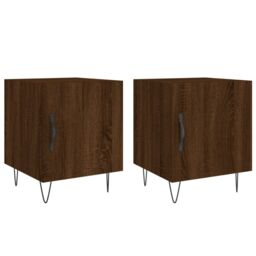 Berkfield Home Bedside Cabinets 2 pcs Brown Oak 40x40x50 cm Engineered Wood - Size: 40 x 40 x 50 cm - thumbnail 2