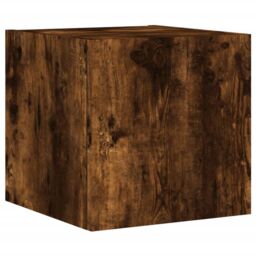 Berkfield Home TV Wall Cabinet with LED Lights Smoked Oak 30.5x35x30 cm in Brown - thumbnail 3