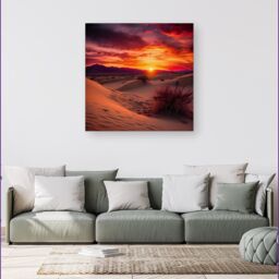 Warren Reed - Designer Sunset In The Desert Canvas - Size: w40 inch x h40 inch - thumbnail 1