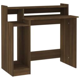 Berkfield Home Desk with LED Lights Brown Oak 97x45x90 cm Engineered Wood - Size: 97 x 45 x 90 cm - thumbnail 3