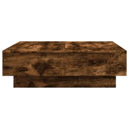 Berkfield Home Coffee Table Smoked Oak 90x90x28 cm Engineered Wood in Brown - Size: 90 x 90 x 28 cm - thumbnail 5