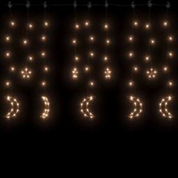 Berkfield Home Star & Moon Fairy Lights Remote Control 138 LED Warm White - thumbnail 3