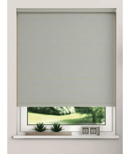 New Edge Blinds Thermal Blackout Roller Blinds 175cm Drop x Width 120cm Light Grey - Size: 160m width x 175 cm drop - image 1
