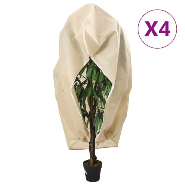 Berkfield Home Plant Fleece Covers with Zip 4 pcs 70 g/m¬≤ 3.93x3 m in Beige - image 1