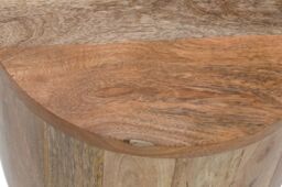 IH Design Bratton Mango Wooden Drum Side Table in Brown - thumbnail 3