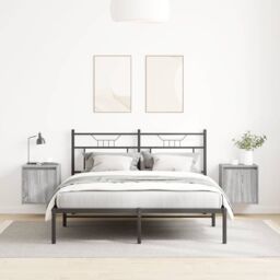 Berkfield Home Wall-Mounted Bedside Cabinets 2 pcs Grey Sonoma 38x34x40 cm - Size: 38 x 34 x 40 cm - thumbnail 3