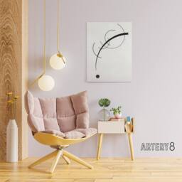 "Artery8 Free Curve to the Point Wassily Kandinsky Canvas Wall Art Print in White - Size: W12"" x H16""" - thumbnail 3