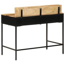 Berkfield Home Console Table 100x55x75 cm Solid Rough Wood Mango in Brown - Size: 100 x 55 x 75 cm - thumbnail 7