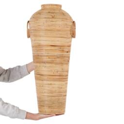 Wyld and Coco Natural Rattan Vase 70cm - Boho Rustic Decor - thumbnail 4