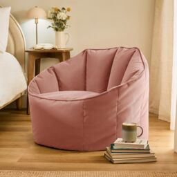 icon Sirena Velvet Accent Bean Bag Chair in Dusty Pink - thumbnail 1