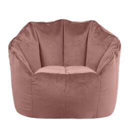 icon Sirena Scallop Chair Bean Bag Charcoal Grey Velvet Bean Bags in Light Pink - thumbnail 3