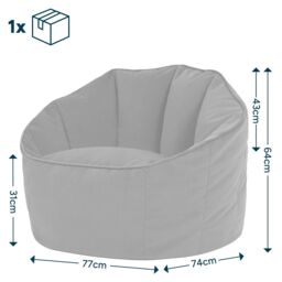 icon Sirena Velvet Accent Bean Bag Chair in Dusty Pink - thumbnail 3