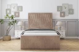 "Comfort Beds Kensington Naples Bed Frame With Mattress-50"" Upholstered in Light Brown - Size: Single" - thumbnail 2
